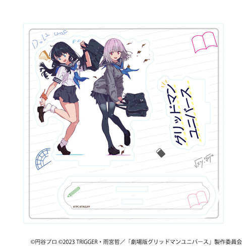 『グリッドマンユニバース』アクリルスタンドプレート18/宝多六花&新条アカネ セーラー服ver.(描き下ろしイラスト)